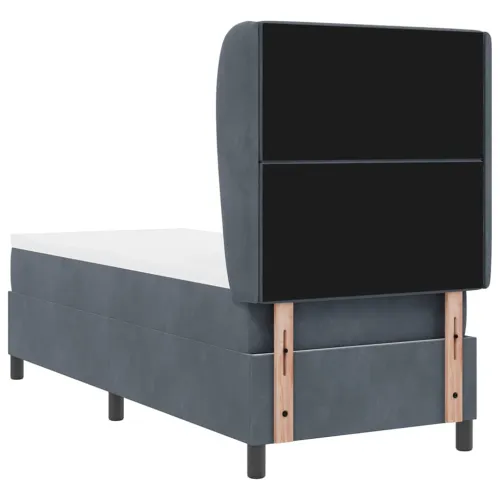 Box spring krevet s jastukom Tamno siva 200 x 80 cm Baršun - Tamno siva 80 x 200 cm Kristal s dugmadima Cijena