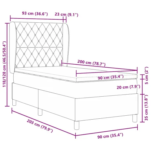 Box spring krevet Ružičasta 200 x 90 cm Baršun - Ružičasta 90 x 200 cm Kristal s dugmadima Cijena