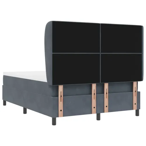 Box spring krevet Tamno siva 200 x 140 cm Baršun - Tamno siva 140 x 200 cm Kristal s dugmadima Cijena