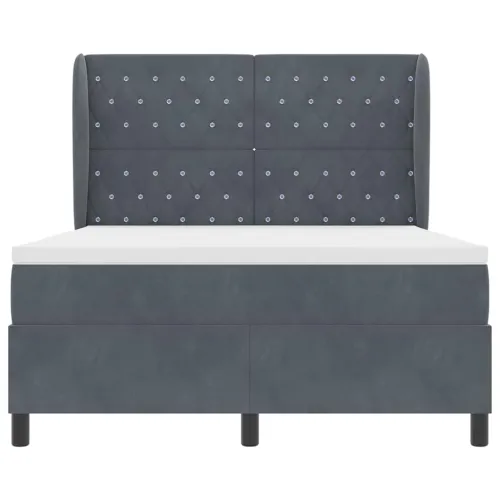 Box spring krevet Tamno siva 200 x 140 cm Baršun - Tamno siva 140 x 200 cm Kristal s dugmadima Cijena