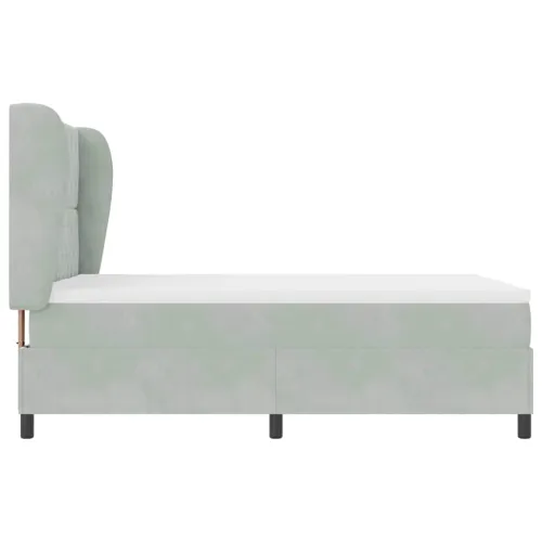 Box spring krevet Svijetlo siva 200 x 160 cm Baršun - Svjetlosiva 160 x 200 cm Kristal s dugmadima Cijena