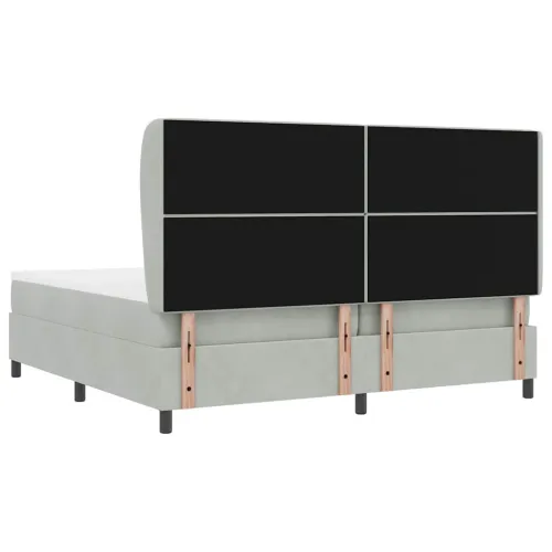 Box spring krevet Svijetlo siva 200 x 200 cm Baršun - Svjetlosiva 200 x 200 cm Kristal s dugmadima Cijena