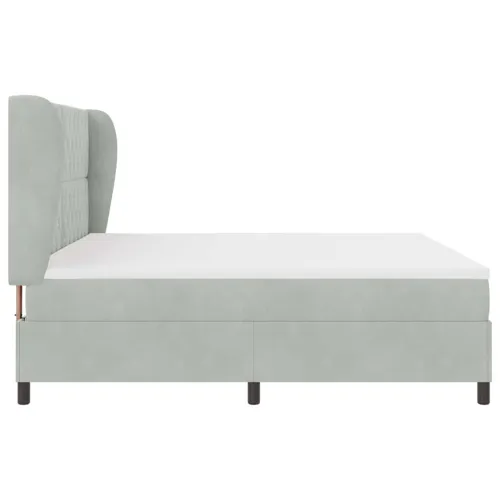 Box spring krevet Svijetlo siva 200 x 200 cm Baršun - Svjetlosiva 200 x 200 cm Kristal s dugmadima Cijena
