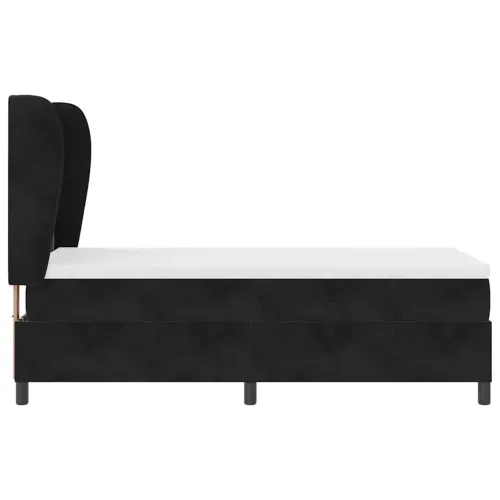Box spring krevet s uzglavljem Crna 200 x 80 cm Baršun - Crna 80 x 200 cm Prošiveno gumbima Cijena
