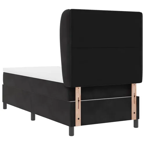 Box spring krevet s uzglavljem Crna 200 x 80 cm Baršun - Crna 80 x 200 cm Prošiveno gumbima Cijena
