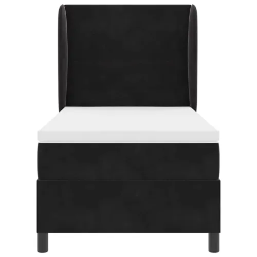 Box spring krevet s uzglavljem Crna 200 x 80 cm Baršun - Crna 80 x 200 cm Prošiveno gumbima Cijena