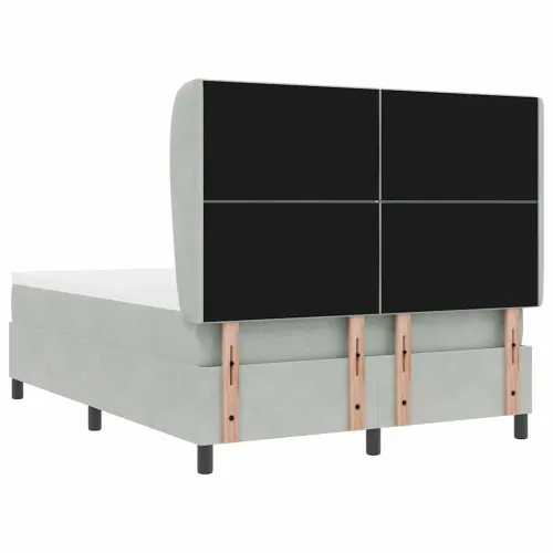 Box spring krevet Svijetlo siva 200 x 140 cm Baršun - Svjetlosiva 140 x 200 cm Dizajn s rombovima Cijena