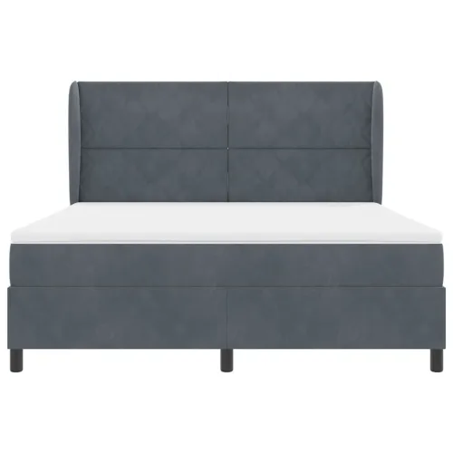 Box spring krevet Tamno siva 200 x 180 cm Baršun - Tamno siva 180 x 200 cm Dizajn s rombovima Cijena