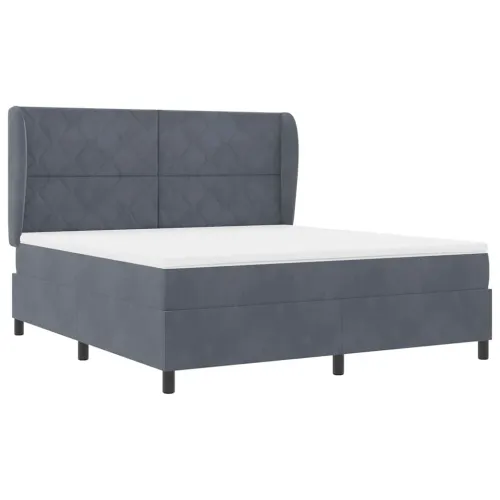 Box spring krevet Tamno siva 200 x 180 cm Baršun - Tamno siva 180 x 200 cm Dizajn s rombovima Cijena