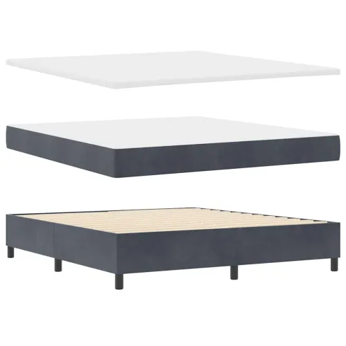 Box spring krevet Tamno siva 200 x 180 cm Baršun - Tamno siva 180 x 200 cm Dizajn s rombovima Cijena