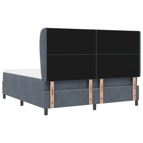Box spring krevet Tamno siva 200 x 180 cm Baršun - Tamno siva 180 x 200 cm Dizajn s rombovima Cijena