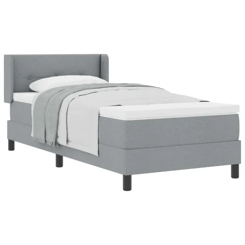 Box spring krevet Svijetlo siva 200 x 100 cm tkanina - Svjetlosiva 100 x 200 cm Prošiveno gumbima Cijena