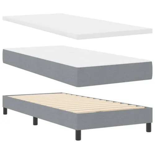 Box spring krevet Svijetlo siva 200 x 100 cm tkanina - Svjetlosiva 100 x 200 cm Prošiveno gumbima Cijena
