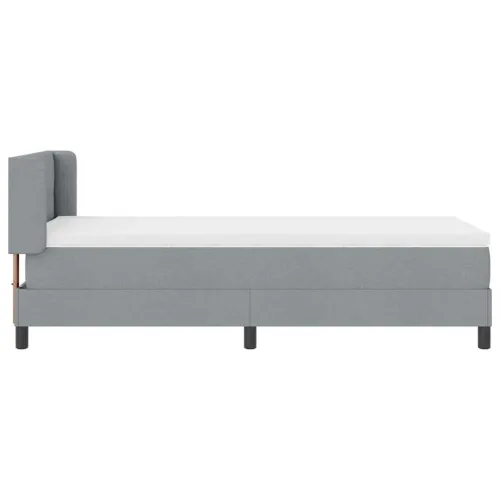 Box spring krevet Svijetlo siva 200 x 100 cm tkanina - Svjetlosiva 100 x 200 cm Prošiveno gumbima Cijena