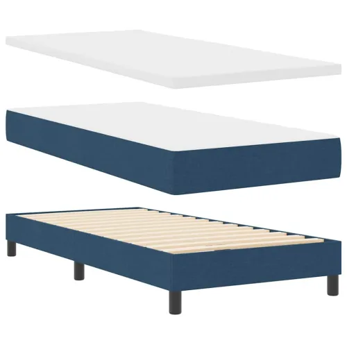 Box spring krevet s uzglavljem Plava 200 x 100 cm tkanina - Plava 100 x 200 cm Prošiveno gumbima Cijena