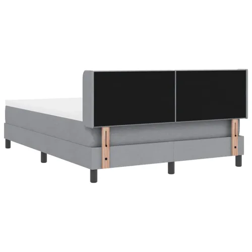 Box spring krevet Svijetlo siva 190 x 140 cm tkanina - Svjetlosiva 140 x 190 cm Prošiveno gumbima Cijena