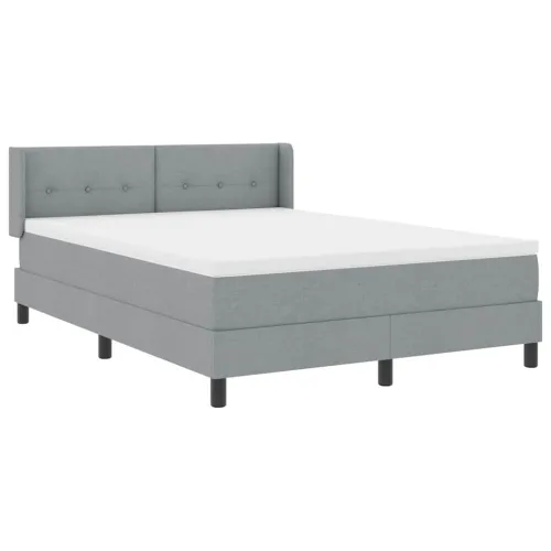 Box spring krevet Svijetlo siva 190 x 140 cm tkanina - Svjetlosiva 140 x 190 cm Prošiveno gumbima Cijena