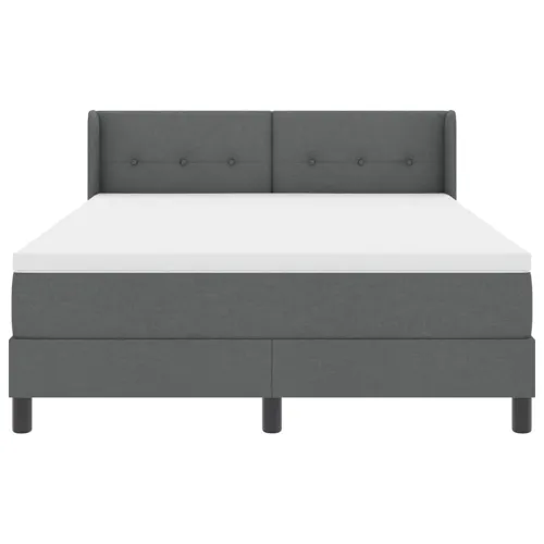 Box spring krevet Tamno siva 190 x 140 cm tkanina - Tamno siva 140 x 190 cm Prošiveno gumbima Cijena