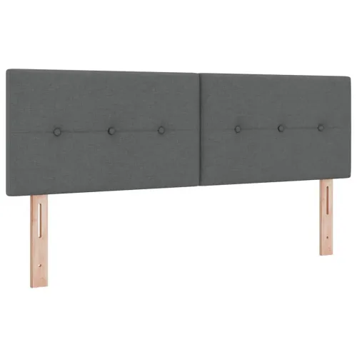 Box spring krevet Tamno siva 190 x 140 cm tkanina - Tamno siva 140 x 190 cm Prošiveno gumbima Cijena