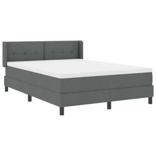 Box spring krevet Tamno siva 190 x 140 cm tkanina - Tamno siva 140 x 190 cm Prošiveno gumbima Cijena
