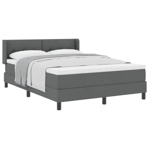 Box spring krevet Tamno siva 190 x 140 cm tkanina - Tamno siva 140 x 190 cm Prošiveno gumbima Cijena