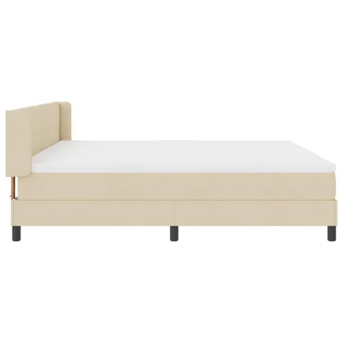 Box spring krevet s uzglavljem Krema 200 x 200 cm tkanina - Krema 200 x 200 cm Prošiveno gumbima Cijena