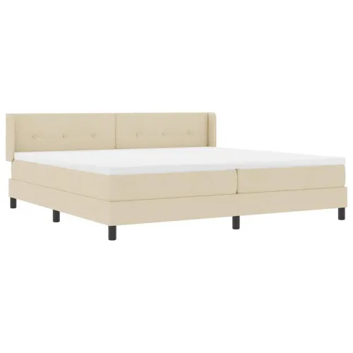 Box spring krevet s uzglavljem Krema 200 x 200 cm tkanina - Krema 200 x 200 cm Prošiveno gumbima Cijena