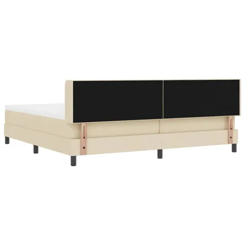 Box spring krevet s uzglavljem Krema 200 x 200 cm tkanina - Krema 200 x 200 cm Prošiveno gumbima Cijena