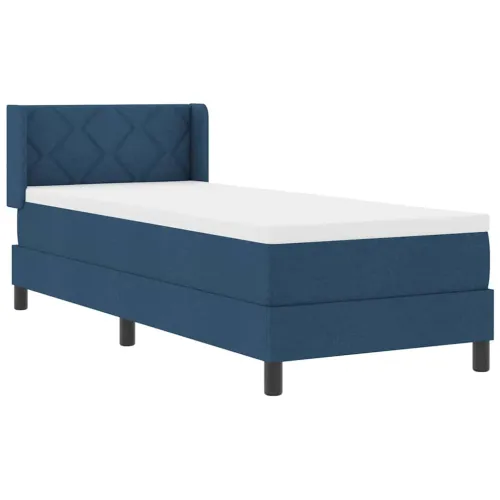 Box spring krevet s uzglavljem Plava 200 x 80 cm tkanina - Plava 80 x 200 cm Dizajn s rombovima Cijena