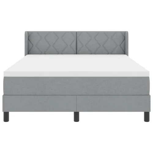Box spring krevet Svijetlo siva 200 x 160 cm tkanina - Svjetlosiva 160 x 200 cm Dizajn s rombovima Cijena