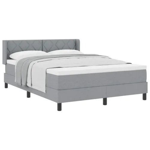 Box spring krevet Svijetlo siva 200 x 160 cm tkanina - Svjetlosiva 160 x 200 cm Dizajn s rombovima Cijena