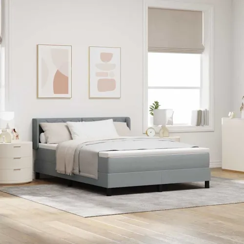 Box spring krevet Svijetlo siva 200 x 160 cm tkanina - Svjetlosiva 160 x 200 cm Dizajn s rombovima Cijena