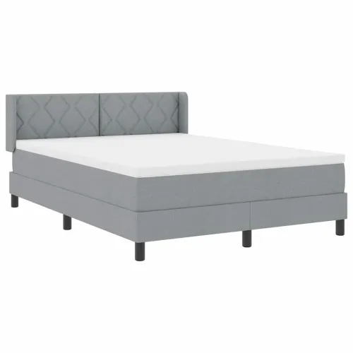 Box spring krevet Svijetlo siva 200 x 160 cm tkanina - Svjetlosiva 160 x 200 cm Dizajn s rombovima Cijena