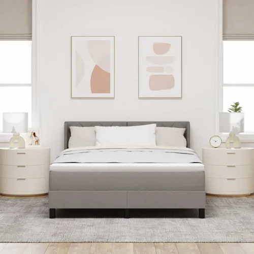 Box spring krevet Sivo-smeđa 200 x 160 cm tkanina - Sivo-smeđa 160 x 200 cm Dizajn s rombovima Cijena
