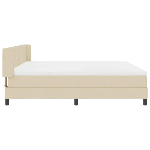 Box spring krevet s uzglavljem Krema 200 x 200 cm tkanina - Krema 200 x 200 cm Dizajn s rombovima Cijena