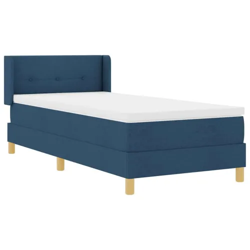 Box spring krevet s uzglavljem Plava 200 x 80 cm tkanina - Plava 80 x 200 cm Prošiveno gumbima Cijena