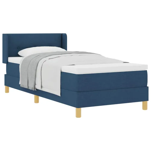 Box spring krevet s uzglavljem Plava 200 x 80 cm tkanina - Plava 80 x 200 cm Prošiveno gumbima Cijena