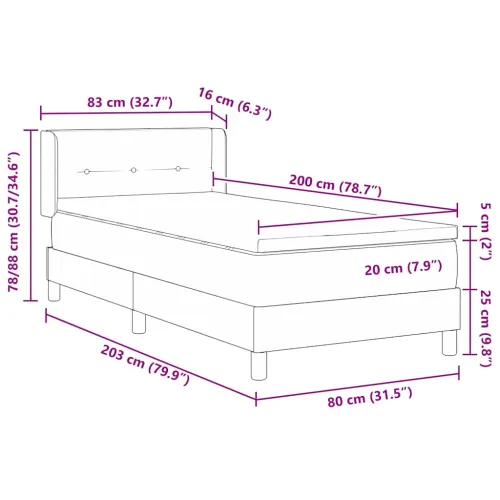 Box spring krevet s uzglavljem Plava 200 x 80 cm tkanina - Plava 80 x 200 cm Prošiveno gumbima Cijena