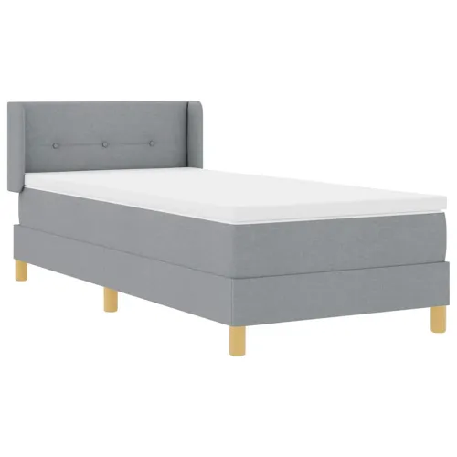 Box spring krevet Svijetlo siva 200 x 100 cm tkanina - Svjetlosiva 100 x 200 cm Prošiveno gumbima Cijena