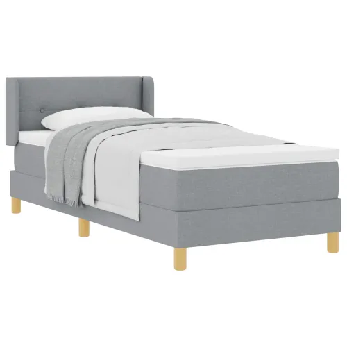 Box spring krevet Svijetlo siva 200 x 100 cm tkanina - Svjetlosiva 100 x 200 cm Prošiveno gumbima Cijena