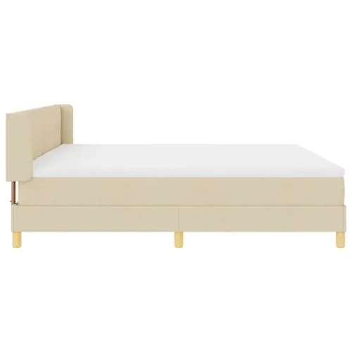 Box spring krevet s uzglavljem Krema 200 x 200 cm tkanina - Krema 200 x 200 cm Prošiveno gumbima Cijena