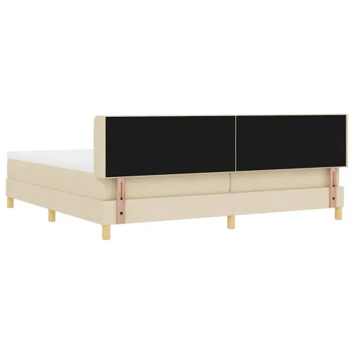 Box spring krevet s uzglavljem Krema 200 x 200 cm tkanina - Krema 200 x 200 cm Prošiveno gumbima Cijena