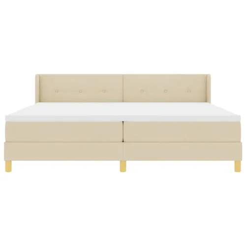 Box spring krevet s uzglavljem Krema 200 x 200 cm tkanina - Krema 200 x 200 cm Prošiveno gumbima Cijena