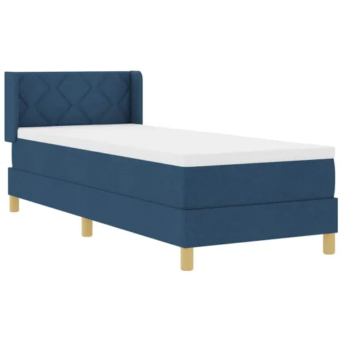 Box spring krevet s uzglavljem Plava 200 x 80 cm tkanina - Plava 80 x 200 cm Dizajn s rombovima Cijena