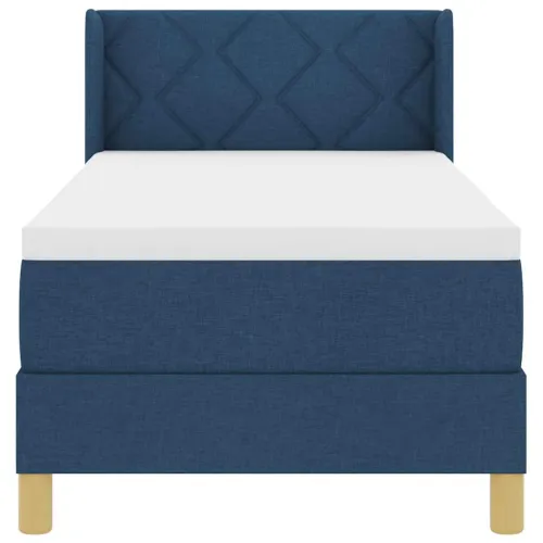 Box spring krevet s uzglavljem Plava 200 x 80 cm tkanina - Plava 80 x 200 cm Dizajn s rombovima Cijena