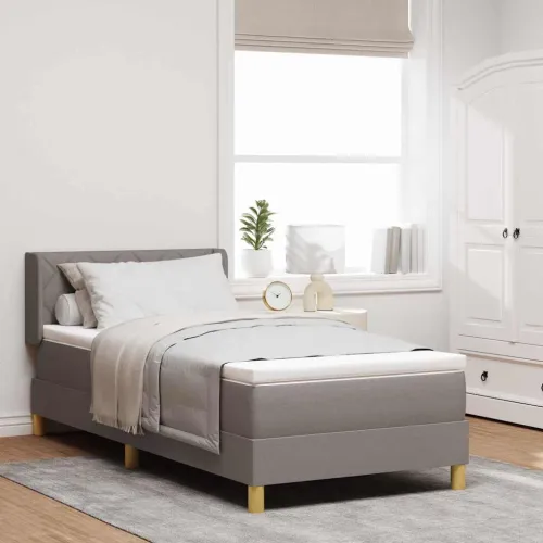 Box spring krevet Sivo-smeđa 200 x 90 cm tkanina - Sivo-smeđa 90 x 200 cm Dizajn s rombovima Cijena