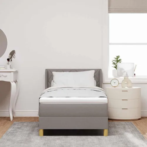 Box spring krevet Sivo-smeđa 200 x 90 cm tkanina - Sivo-smeđa 90 x 200 cm Dizajn s rombovima Cijena