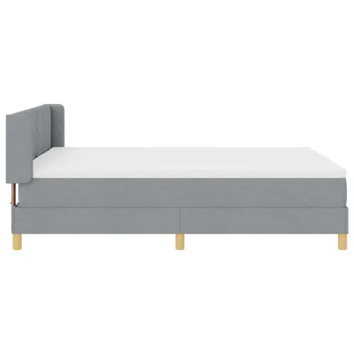 Box spring krevet Svijetlo siva 200 x 160 cm tkanina - Svjetlosiva 160 x 200 cm Dizajn s rombovima Cijena