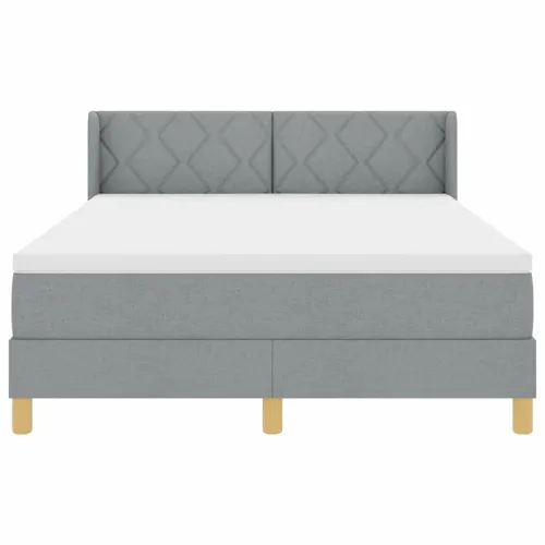 Box spring krevet Svijetlo siva 200 x 160 cm tkanina - Svjetlosiva 160 x 200 cm Dizajn s rombovima Cijena