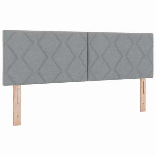 Box spring krevet Svijetlo siva 200 x 160 cm tkanina - Svjetlosiva 160 x 200 cm Dizajn s rombovima Cijena